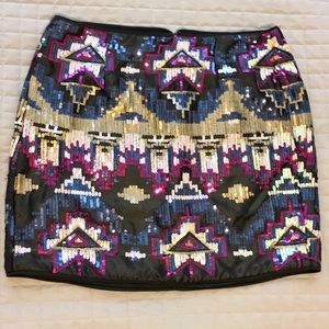 Tribal Print Sequin Mini Skirt!!